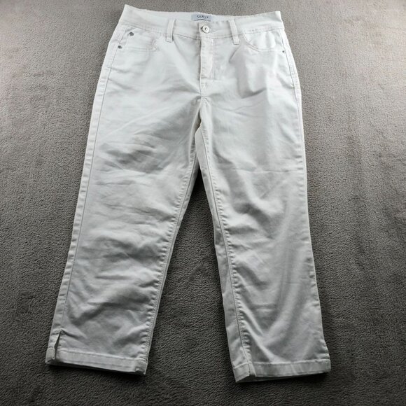 Curve Appeal Womens Pants Size 4/27Wide Leg White Ankle Casual Classic Cropped - Picture 13 of 14